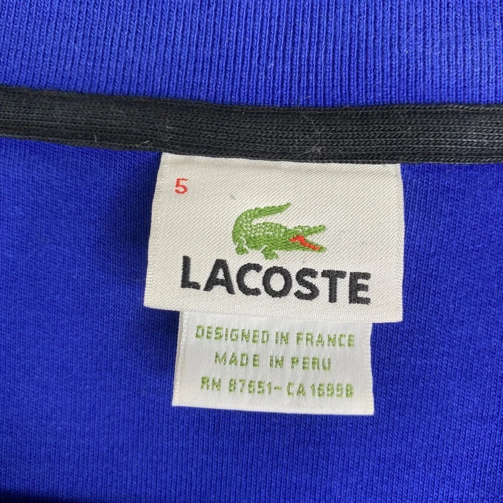 Lacoste Mens Quarter Zip Pullover Sweatshirt Blue Size 5 Large Crocodile Logo - Picture 5 of 9
